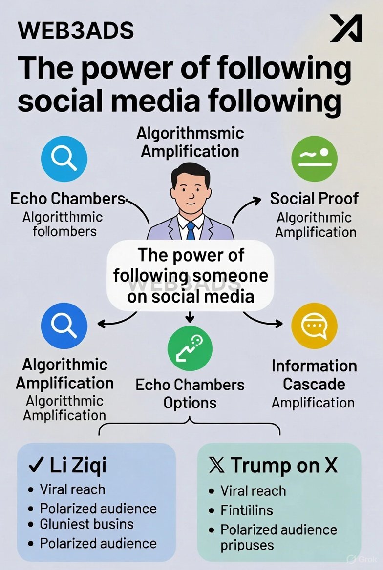 WEB3ADS_INC's tweet image. 🔥🔥🔥#WEB3ADS Analyzes the Power of “Following” on Social Platforms⚡️⚡️⚡️

✅In the digital age, “Follow” is no longer a simple action—it has become a currency of social capital. It reshapes influence, business models, and personal destinies. Below, WEB3ADS dissects the true…