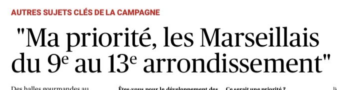Comme la majorité Payan qui voulait amputer Marseille d’un quartier, le député de Marignane choisit ses Marseillais.

Ceux qui méritent son attention - et les autres. La première et la deuxième classe.

Ils ne comprendront donc jamais que Marseille est, et restera toujours unie !