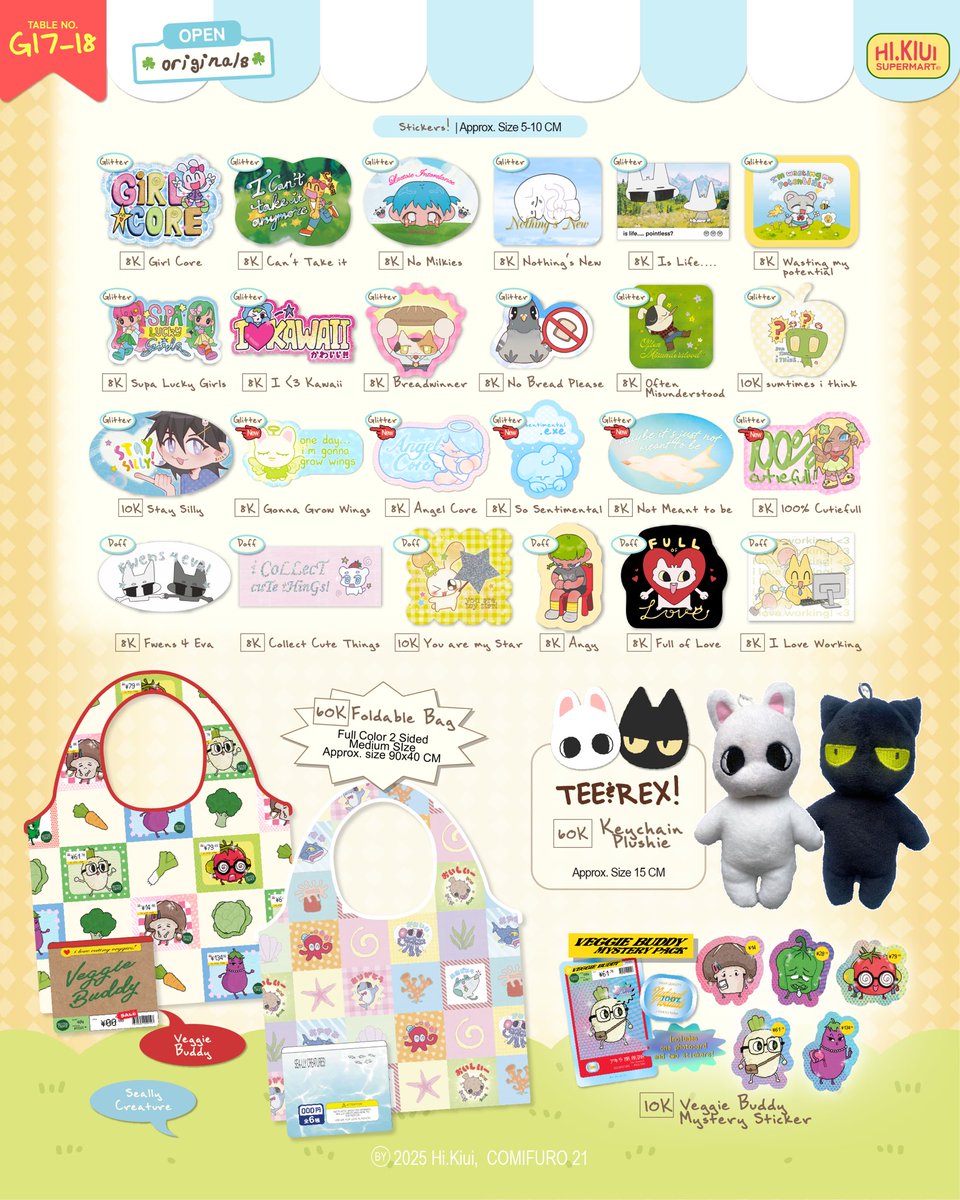 phoibeela's tweet image. (1/3) RTs &amp;amp; shares are really appreciated! ᓚ₍ ^. .^₎♡

Helloo ~ It’s Hi.Kiui’s #cf21catalogue !! 
ꕤ 15-16 Nov 
ꕤ G17-18 Both Days
ꕤ OTS only 

(Originals &amp;amp; Fanmerch!)
Hope to see you guys there!! (✮v✮)