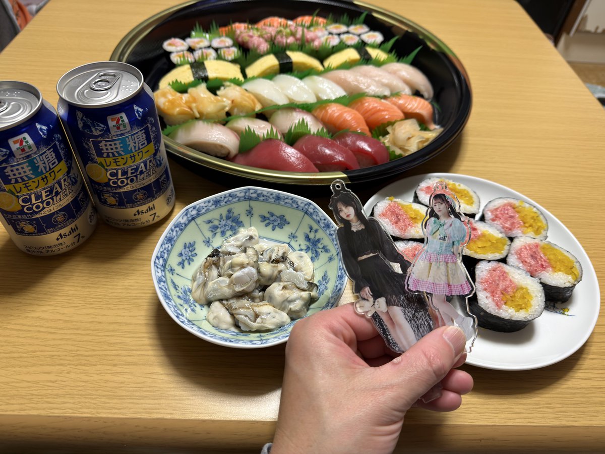 satoshi12291026's tweet image. たまの休みは少し豪華に(笑)ただ外食は人見知りなので🆖😑
久しぶりに寿司食べた🍣
たまにはオレの推し共演させても良きよね🫶🏻⁉️
#今井りこ #大石楓夏