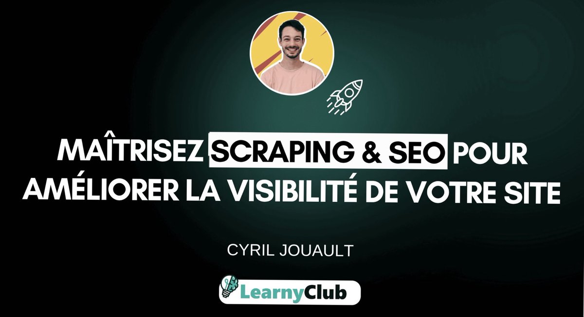 Learnyclub's tweet image. L’art du scraping au service de votre SEO grâce à @cyriljlt 

De 97€ à 49€ -10%

learnyclub.com/courses/format…