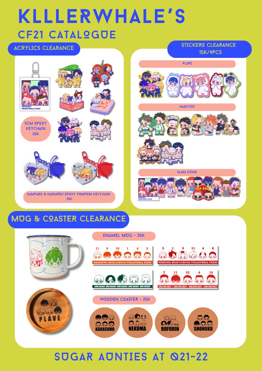 KlLLERWHALE_'s tweet photo. 🔁 / ❤️ Appreciated! 
My #CF21 CATALOGUE, MAIL ORDER, and GIVE AWAY is here 🌈

📅: ICE BSD, 15-16 Nov
🛒: Q21-22 (Sugar Aunties)
🖼️: Demon Slayer, Wind Breaker, Gachiakuta, JJBA

Mail order info
💌: 10 - 23 Nov
🔗: https://t.co/H08rieimu8 

GA RULES ⬇️ https://t.co/Js9MwFBVKf