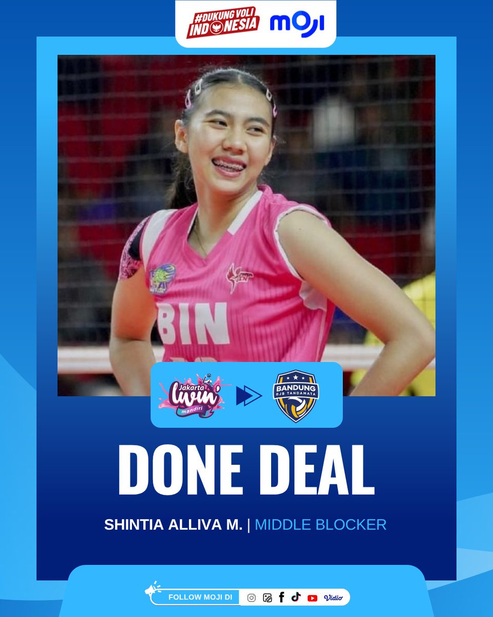 mojiupdates's tweet photo. Done deal📝
Shintia Alliva Mauludina (Sinsin) resmi berlabuh ke Bandung BJB Tandamata di Proliga 2026
#donedeal #dukungvoliindonesia #sinsin #proliga2026 https://t.co/jPtzG0y4kY