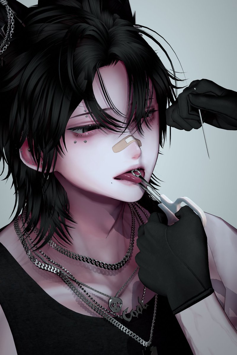 #Minase3D 舌ピって痛いよね...