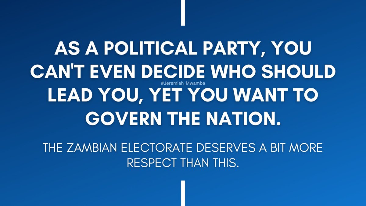 A clear sign that the Presidency being sought by certain aspirants is not so that they may provide actual leadership to the country but, rather for personal gain. #ZambianPolitics #Elections2026 #VoteWisely