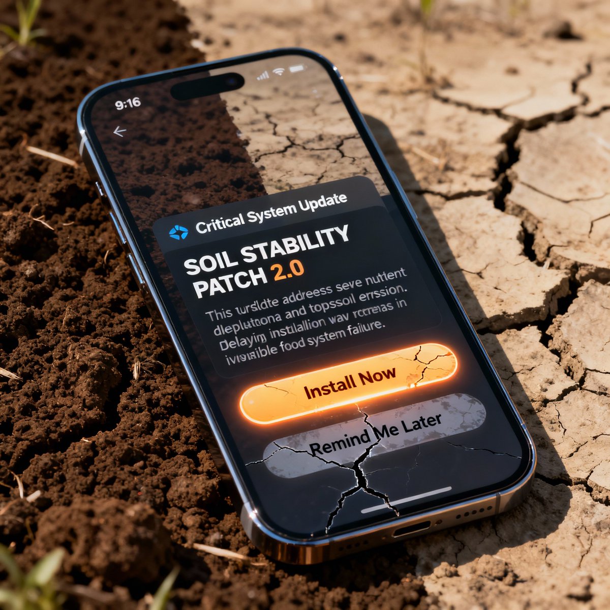 SaveSoilSourav's tweet image. Don’t hit snooze on this update. The system we’re losing is real. 📲🌱 #SystemUpdate #SaveSoil #NoPlanetB