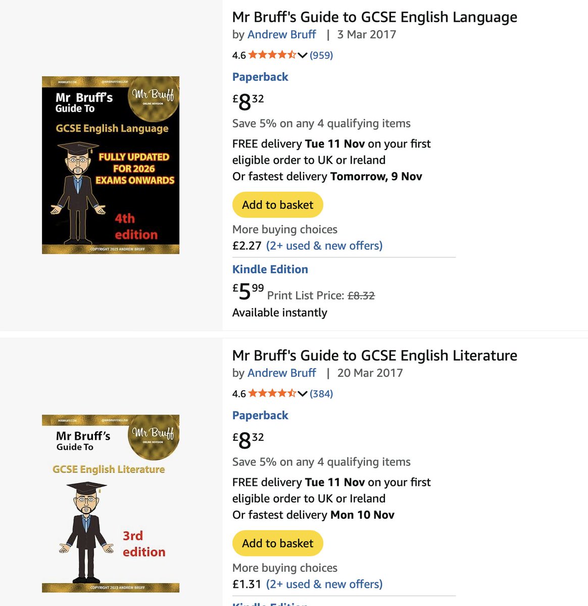 Schools ordering 100+ copies of either of these paperbacks can receive substantial discounts—up to 50% off per copy with free delivery included. Get in touch at info@mrbruff.com to find out more.