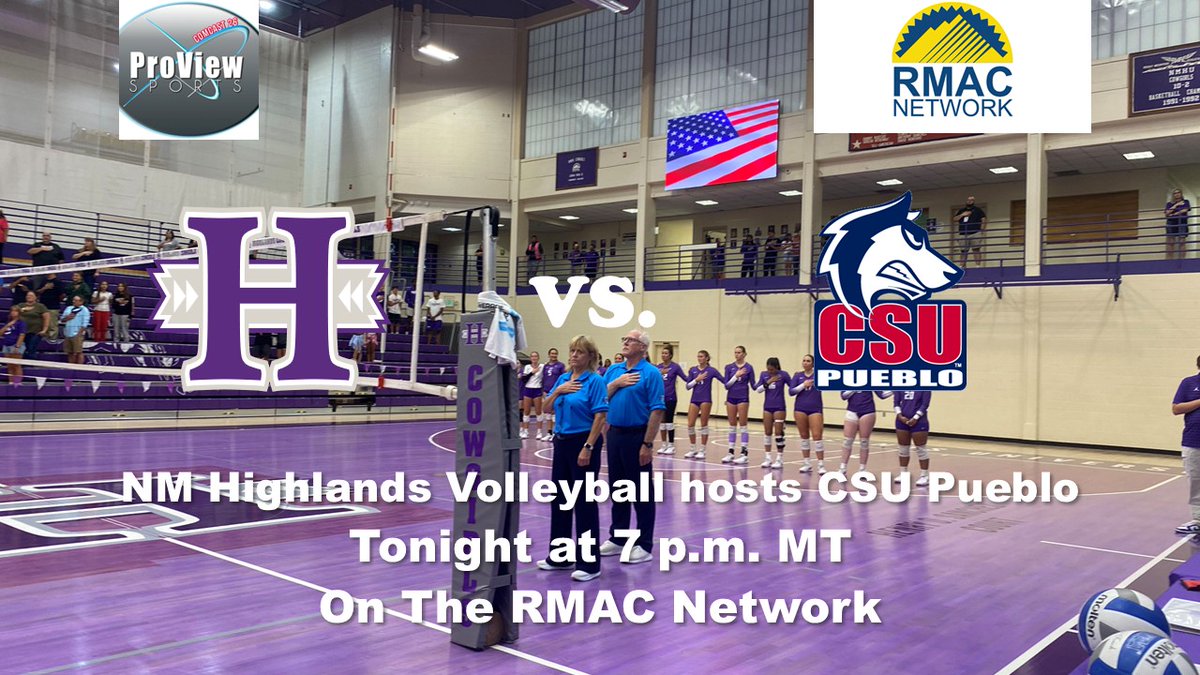 ProViewTV's tweet image. Women&apos;s College Volleyball, New Mexico Highlands vs. CSU Pueblo Tonight (Saturday) at 7 p.m. MT with @ScottGaletti on the call on the RMAC Network.
Broadcast Link Below.
rmacnetwork.com/nmhighlands/?B…