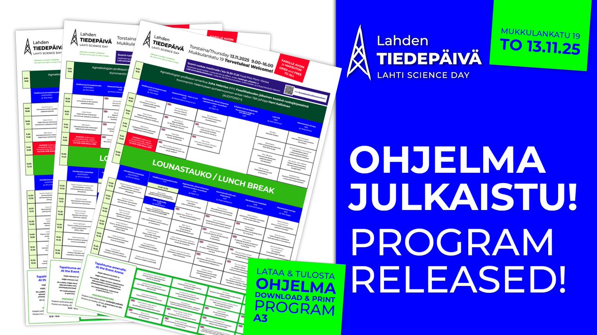 Tule mukaan

lahdentiedepaiva.fi

#LahdenTiedepäivä #lahtionkorkeakoulukaupunki #tiedekuuluukaikille #LahtiScienceDay