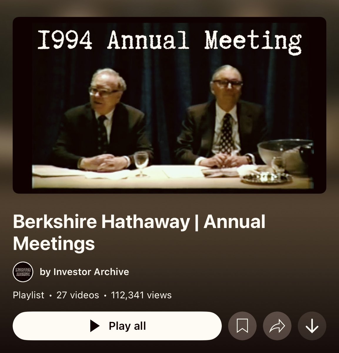 🎓 Yatırım dersini efsanelerden almak ister misiniz?

1994-2020 arası tüm Berkshire Hathaway yıllık yatırımcı toplantıları tek bir oynatma listesinde.

🎬 Tam 27 yıl. Saatler süren soru-cevap, doğrudan ustaların ağzından yatırım felsefesi, stratejiler ve piyasa yorumları burada.