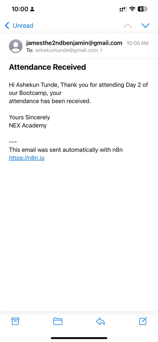 tunde_ashekun's tweet image. Executed my first N8n workflow which fills a google sheet with details of participants who attended a class by calling a webhook through filling a lovable form. Baby steps in n8n. I hope I don’t get to relent. Thank you guys @AutomationKing0 @Tech_babby