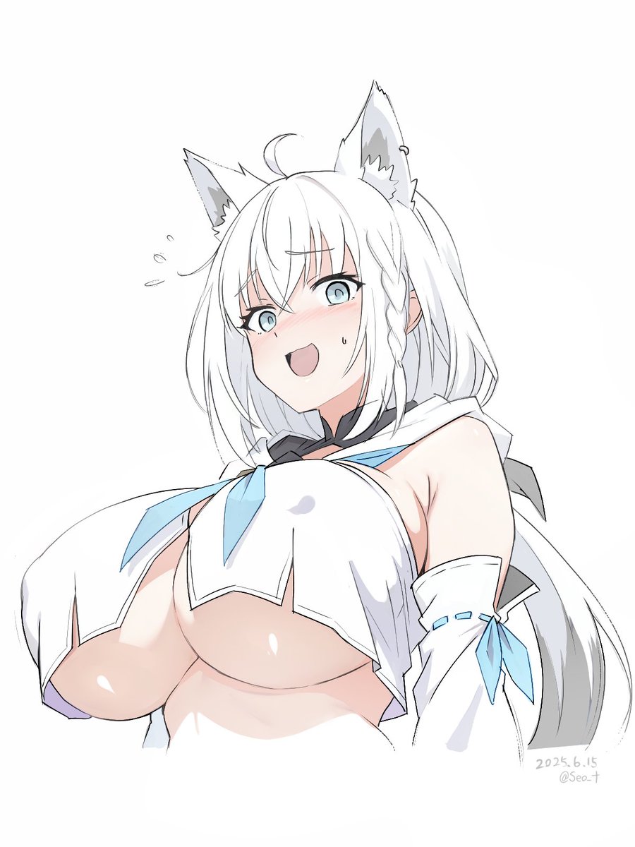 白上フブキ ,白上フブキ(通常) 「#いいおっぱいの日」|瀬尾🍖のイラスト