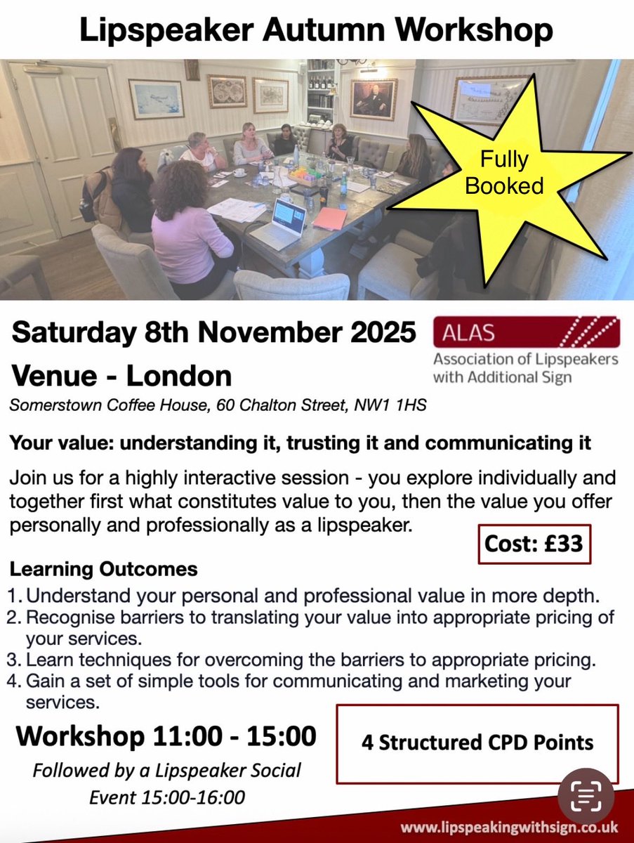 We can’t wait to welcome Jane Cordell for our Spring Workshop today 🤓

“Your value: understanding it, trusting it and communicating it”

#LipspeakerTraining #CPD #StrongerTogether