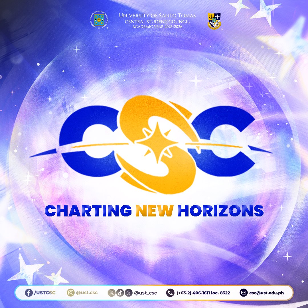 ust_csc's tweet image. Central Student Council: Charting New Horizons, empowering every Thomasian’s vision.

#ChartingNewHorizons
#CSC2526

Board By: Aeron Panganiban
Caption By: Nitya Aku