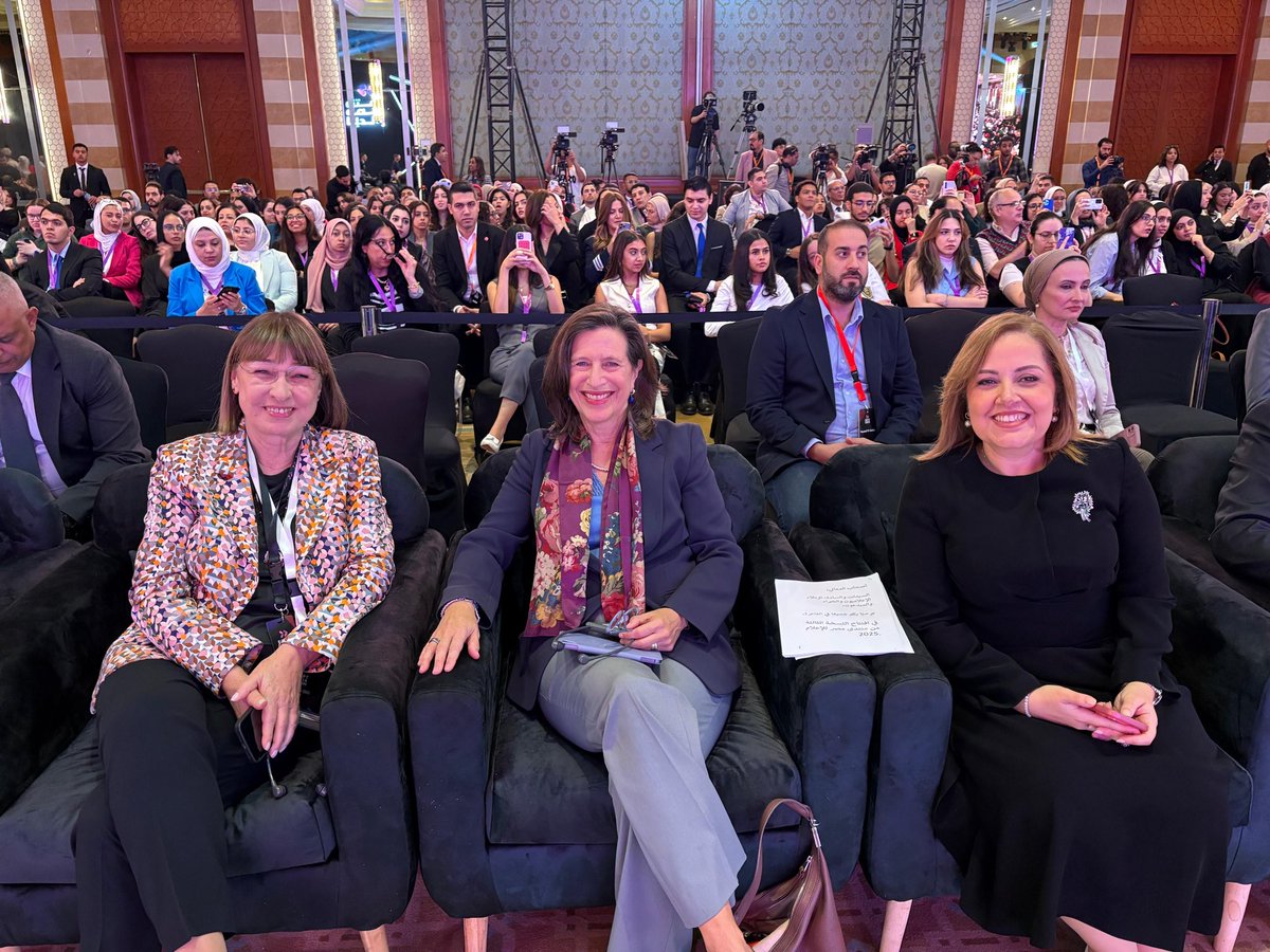 At the opening of 3rd <a href="/EGMediaForum/">Egypt Media Forum</a> in #Cairo with <a href="/MelissaFleming/">Melissa Fleming 🇺🇳</a>, <a href="/UN/">United Nations</a> Under-Secretary-General for Global Communications.
<a href="/UNEgypt/">United Nations Egypt</a> is a proud partner to the Forum - an inspiring space for discussing futur of media, ethics and the power of communication to drive positive change.