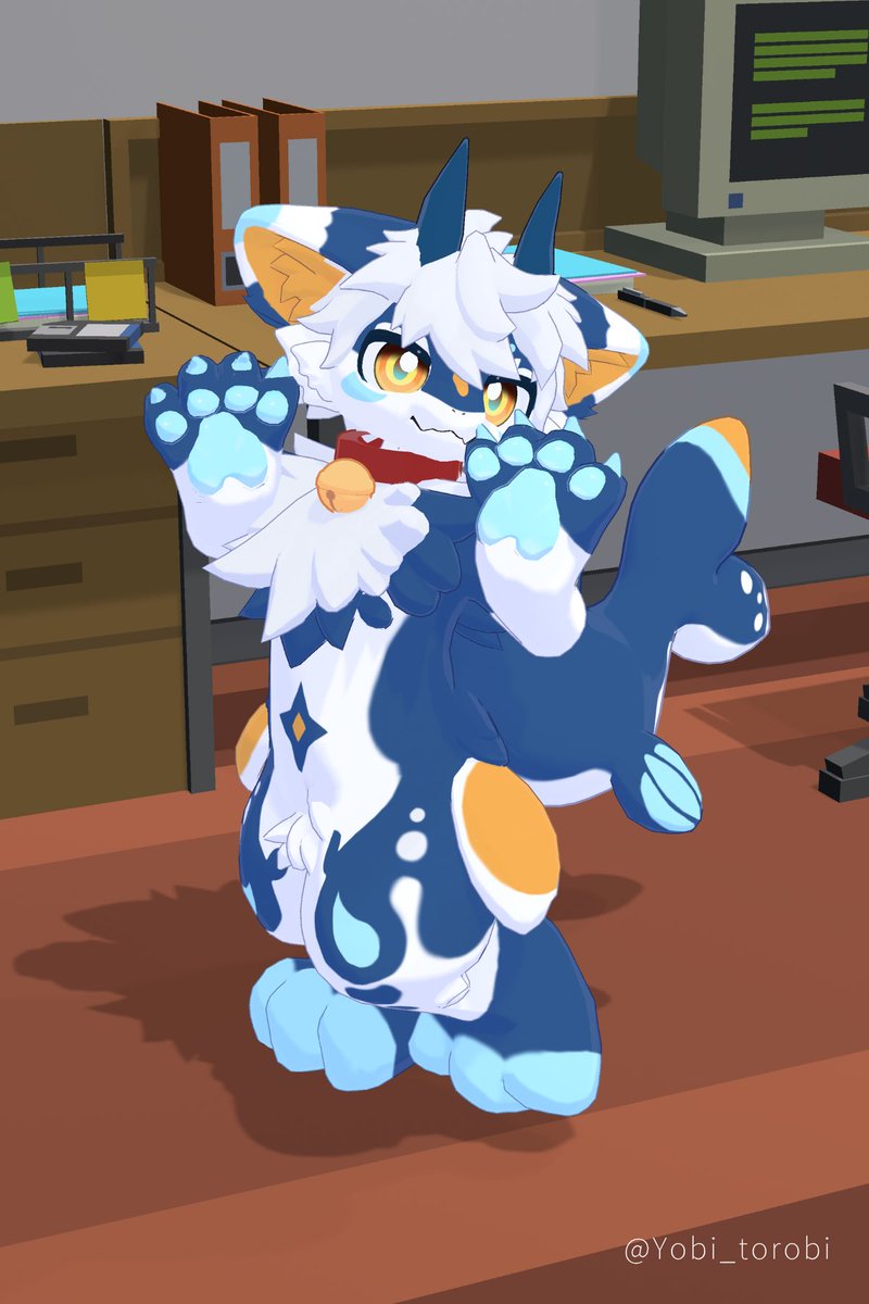 嗷呜小鱼下班了
#furryarts #kemono #ケモノ #3D