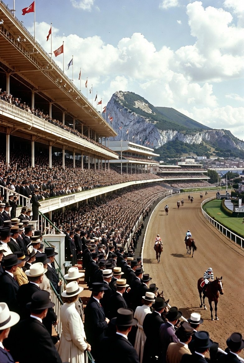 JamesMakey1917's tweet image. #ImagineGrok #AskGrok #AI 

&quot;Gibraltar and the surrounding area as a 19th/20th century racecourse&quot;