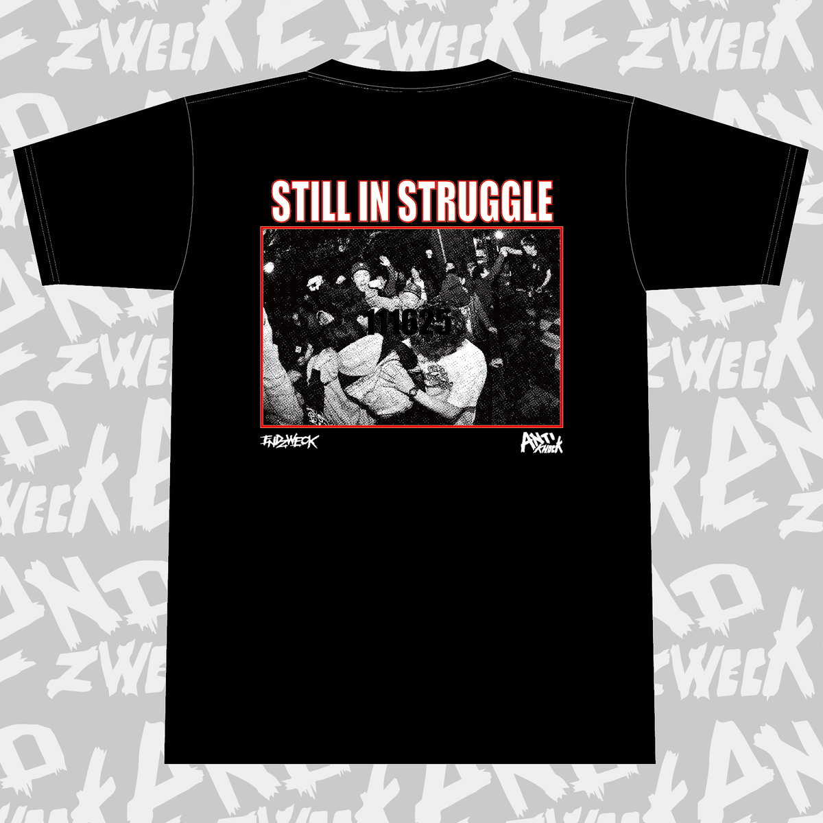 endzweckjp's tweet photo. 11/16＠アンチノックのFREE SHOWにて当日限定Tシャツを販売します！フロントはおなじみのロゴをENDZWECK仕様に、バックの写真はアンチノックでのライブ写真を使用！LTTG、アットワンも11/16の為に考えてくれたシャツを販売予定。お早目のご予約をお待ちしています！https://t.co/TDTs9USl35 https://t.co/njpwmBlLVh