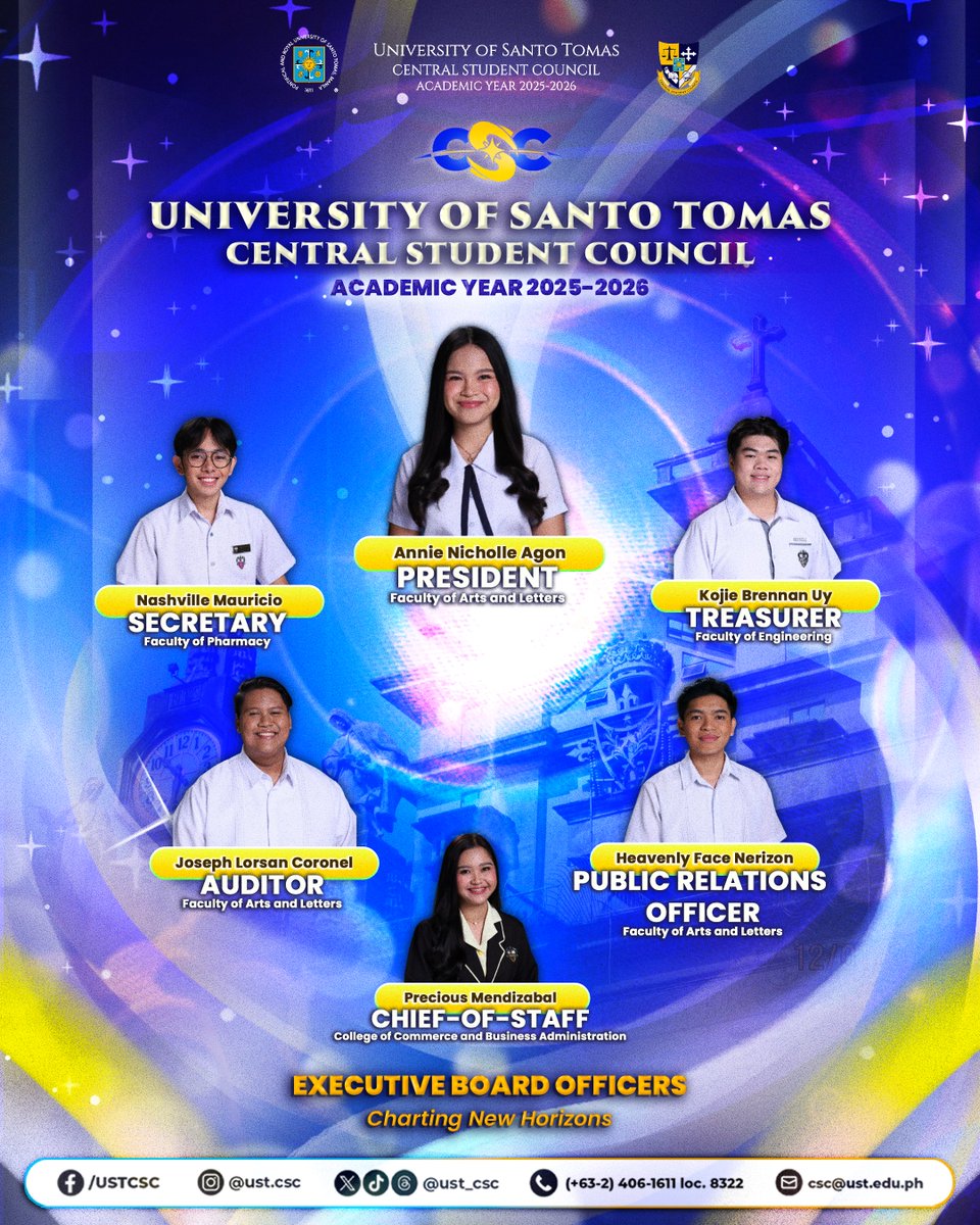 ust_csc's tweet image. Roaring Toward New Horizons 

Guided by Thomasian values of  Competence, Commitment, and Compassion and powered by the tiger’s drive, they sure are ready to lead the pride. 

#ChartingNewHorizons
#CSC2526

Board By: Liya Angco
Caption By: Mikee Madriguera and Eunice de Vera