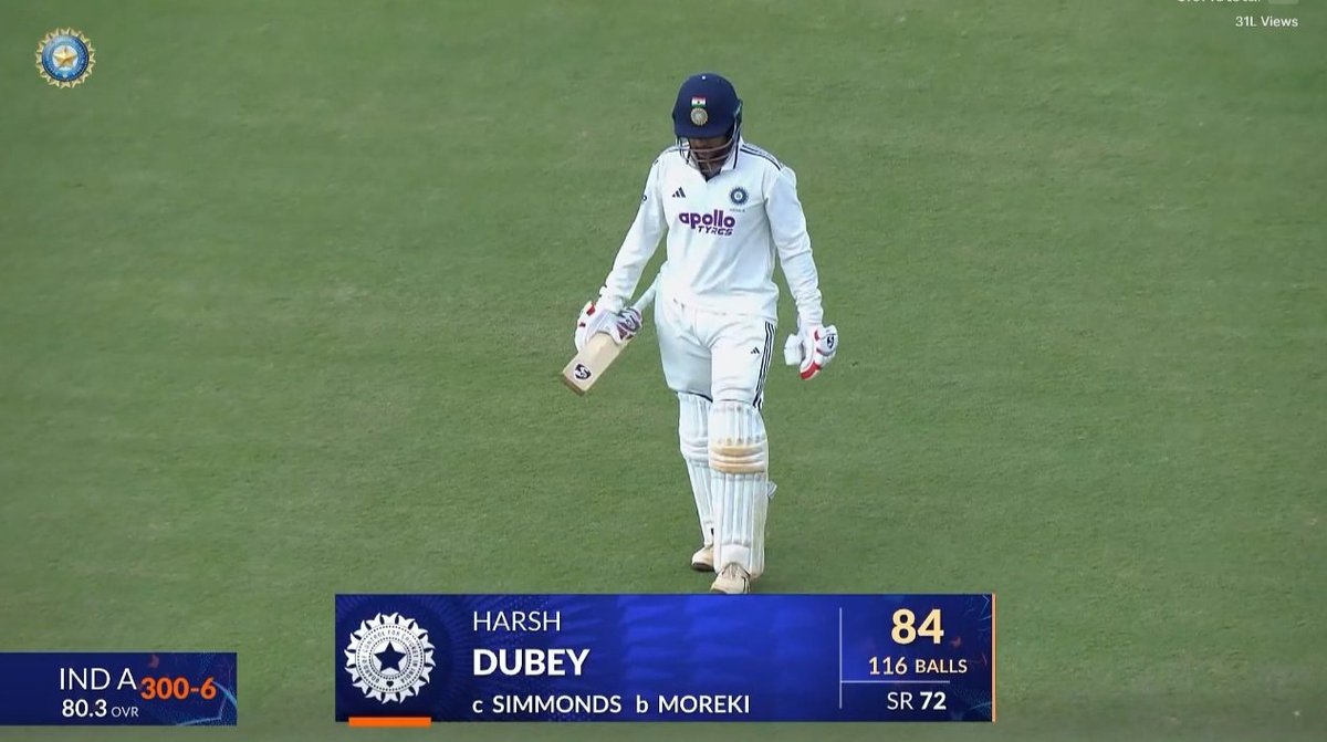 𝐖𝐞𝐥𝐥 𝐩𝐥𝐚𝐲𝐞𝐝, 𝐇𝐚𝐫𝐬𝐡 𝐃𝐮𝐛𝐞𝐲 👏
A solid performance against South Africa A 🇿🇦💪🏻
#HarshDubey #INDVsSA
