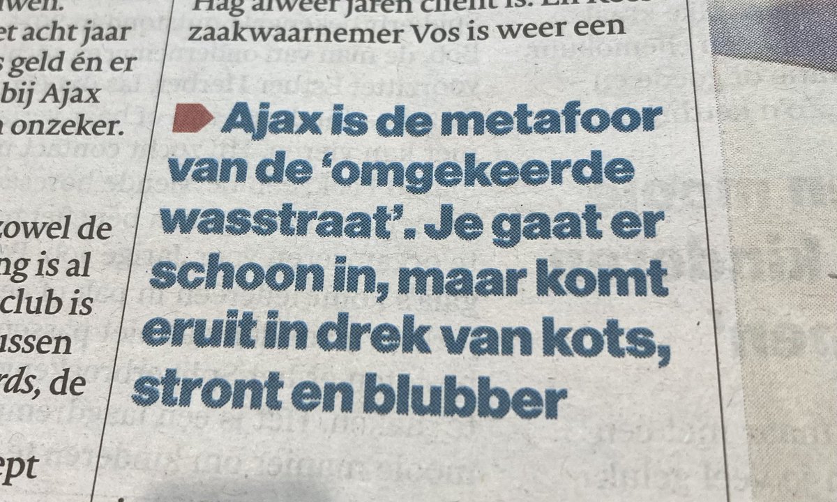 Wat triest, de afgang van, wat eens zo trots was.