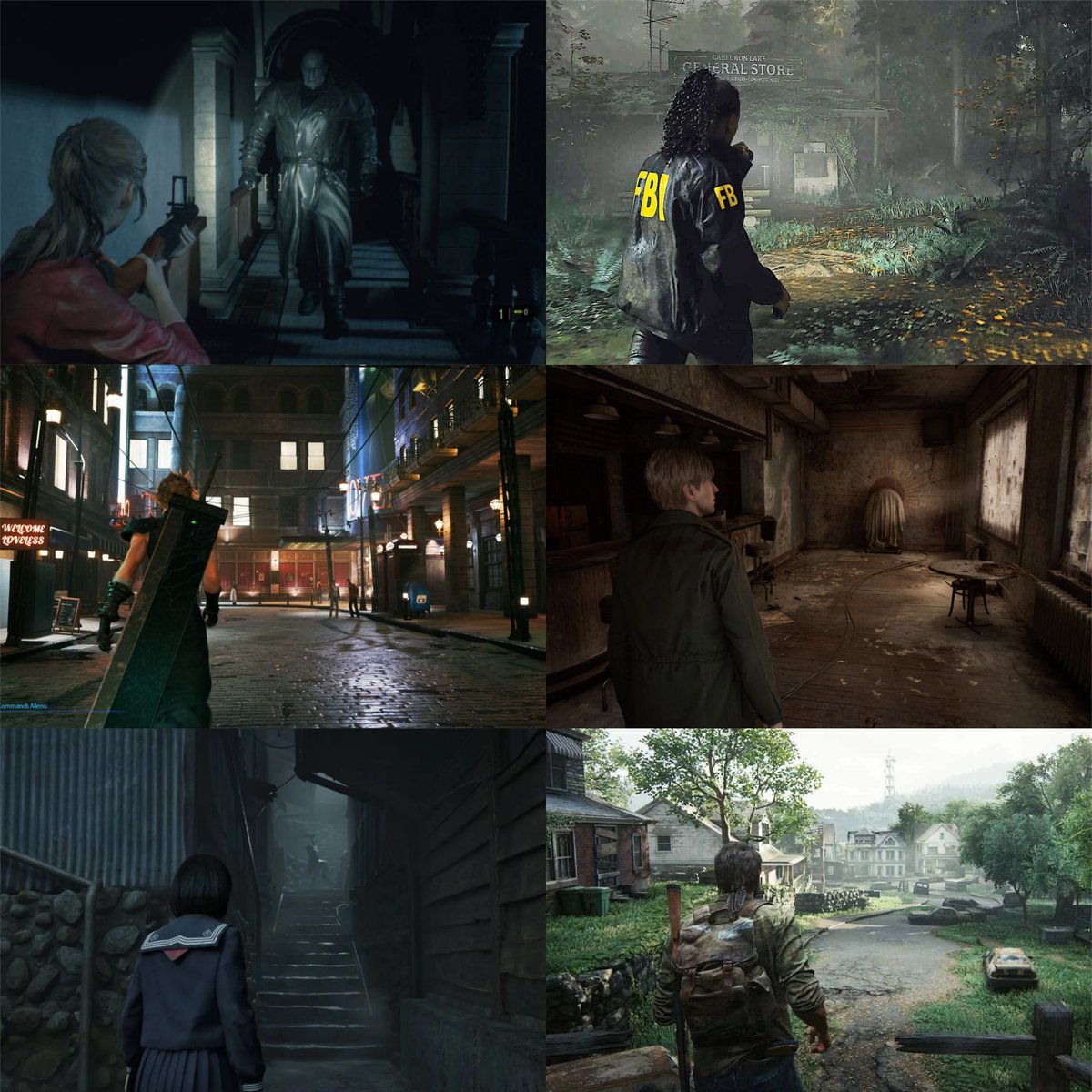 flatpoint_'s tweet photo. Love RE4 to death, but the shift from fixed to over the shoulder camera completely lobotomized AAA game aesthetics. Wanna play a game w/ state of the art graphics and interesting in-game cinematography in 2025? Your only choices are The Medium and David Cage games. Fucking dire. https://t.co/JhMw56zvcj