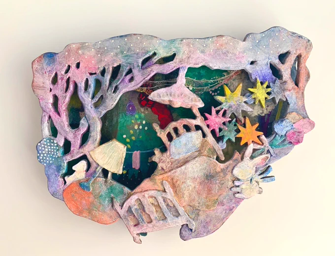 一旦完成です。 …でもまだ個展までに手を入れる気がします。 レリーフ作品、楽しいです。