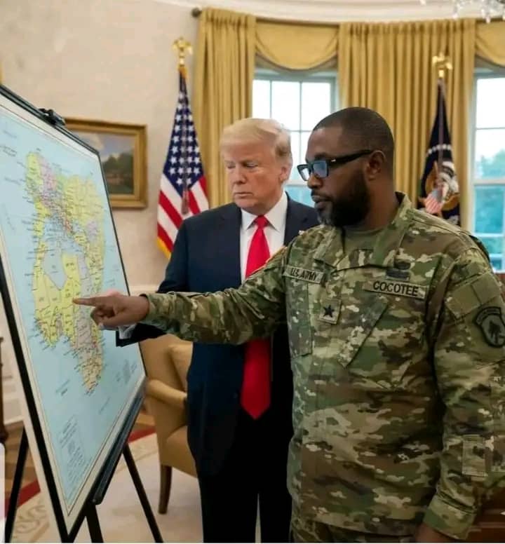 FORNIGRAND's tweet image. A man trying to show Donald Trump where to destroy in Nigeria,  where Muslim are gathered