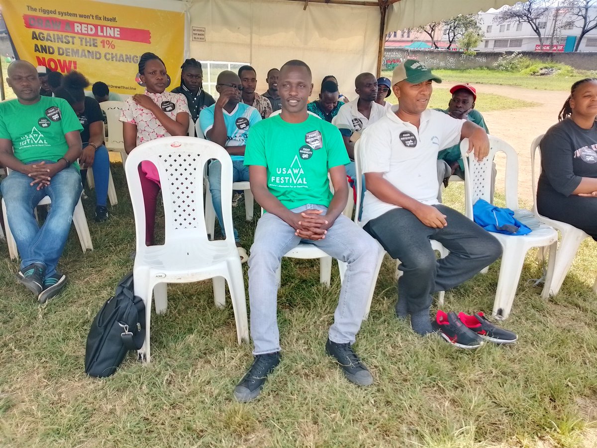 We're currently in Nakuru. County: The Fight Inequality National People’s Assembly is taking place. Kenyans are calling for fair taxation, employment opportunities, fair tax regimes and justice.
<a href="/wethe99percent/">We The 99%</a>
#FightInequality
#UsawaKenya