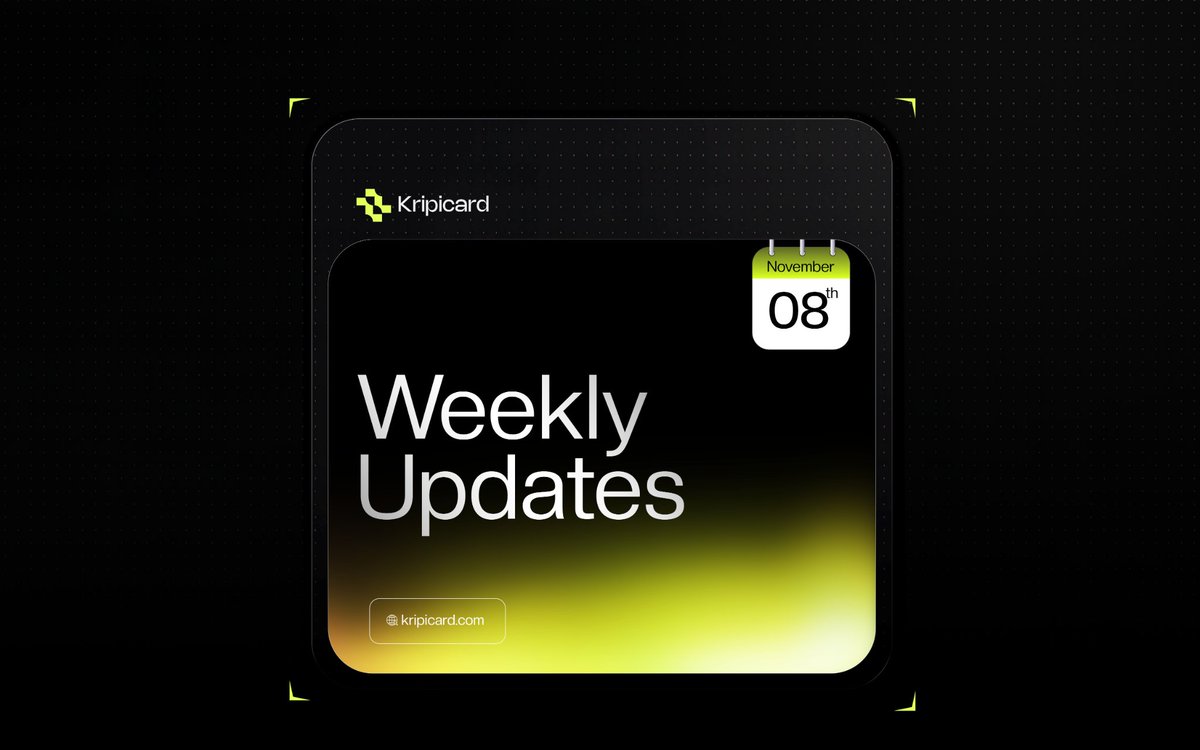 kripicard's tweet image. Another smooth week for Kripicard ✅.

Here’s a quick recap of everything that went down.

👇