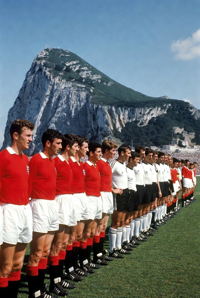 JamesMakey1917's tweet image. &quot;What would the 1966 World Cup final look like were it held in Gibraltar and won by England&quot; 

#ImagineGrok