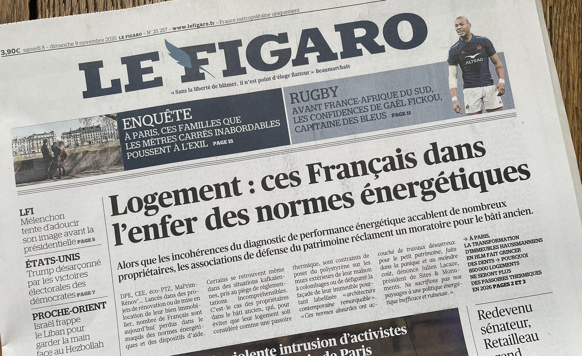 SPPEF's tweet image. 📣 Manchette particulièrement efficace du @Le_Figaro du week-end ! On ne dénoncera jamais assez ces #DPE, symboles d’une législation devenue folle, et première menace pour notre patrimoine !