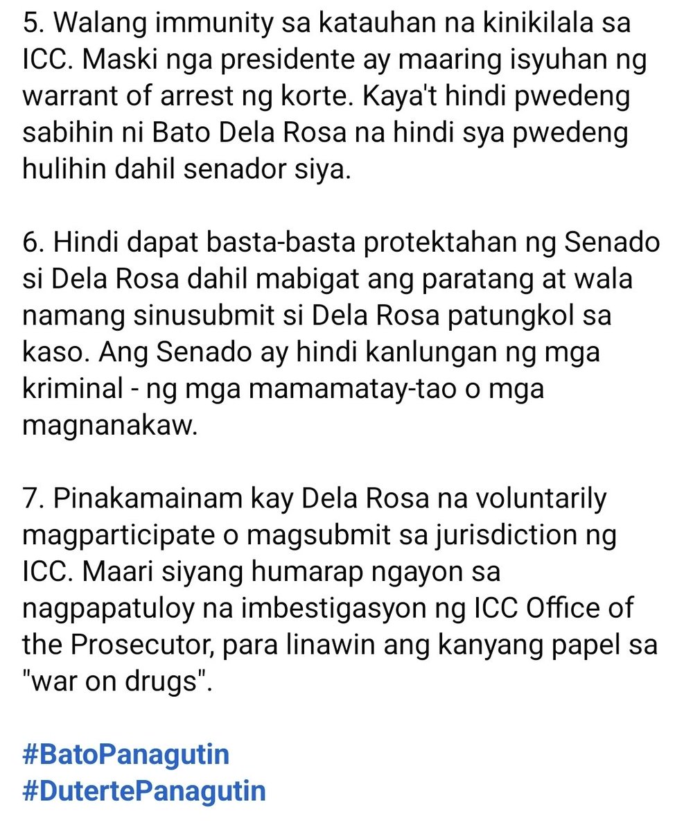 chronikrissys's tweet photo. SURRENDER AT HINDI EXTRADITION ANG PROSESO NG PAGTURN-OVER KAY BATO SA ICC KUNG SAKALING MAHULI SIYA

Ang ICC warrant of arrest ay isang international warrant, hindi foreign warrant. Lahat ng mga miyembro ng ICC, kasama ang mga bansang nire-requestan o nagco-cooperate sa...+ https://t.co/pc7YV5F7S8