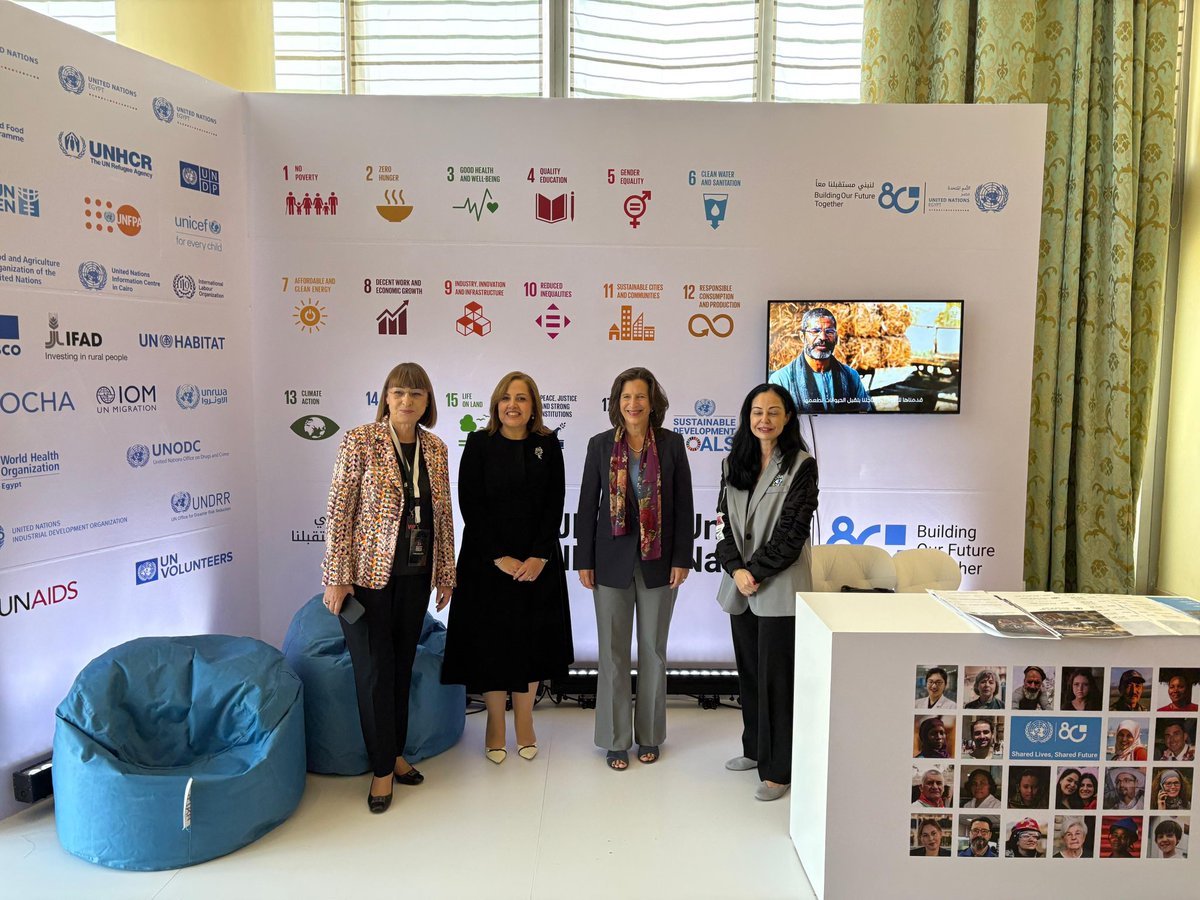 elenapanovaUN's tweet image. Glad to join @MelissaFleming at the @UNEgypt booth at the @EGMediaForum. 
Excellent opportunity to strategically communicate the breath and the depth of the @UN partnership w #Egypt to accelerate the @SDG2030 and deliver #ForPeopleForPlanet
@UN_SDG