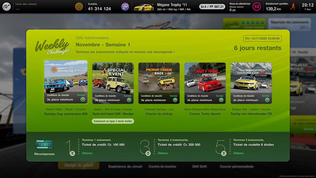 _Dj1b's tweet image. #WeeklyChallenges #GT7 de la semaine terminés ! Pas très funky, en particulier l&apos;épreuve spéciale... Et le pire, c&apos;est un gain final très moyen pour un ticket 6⭐️, alors que nous avons eu un magnifique ticket 4⭐️il y a qq jours. #GranTurismo7 
Voitures utilisées⬇️
