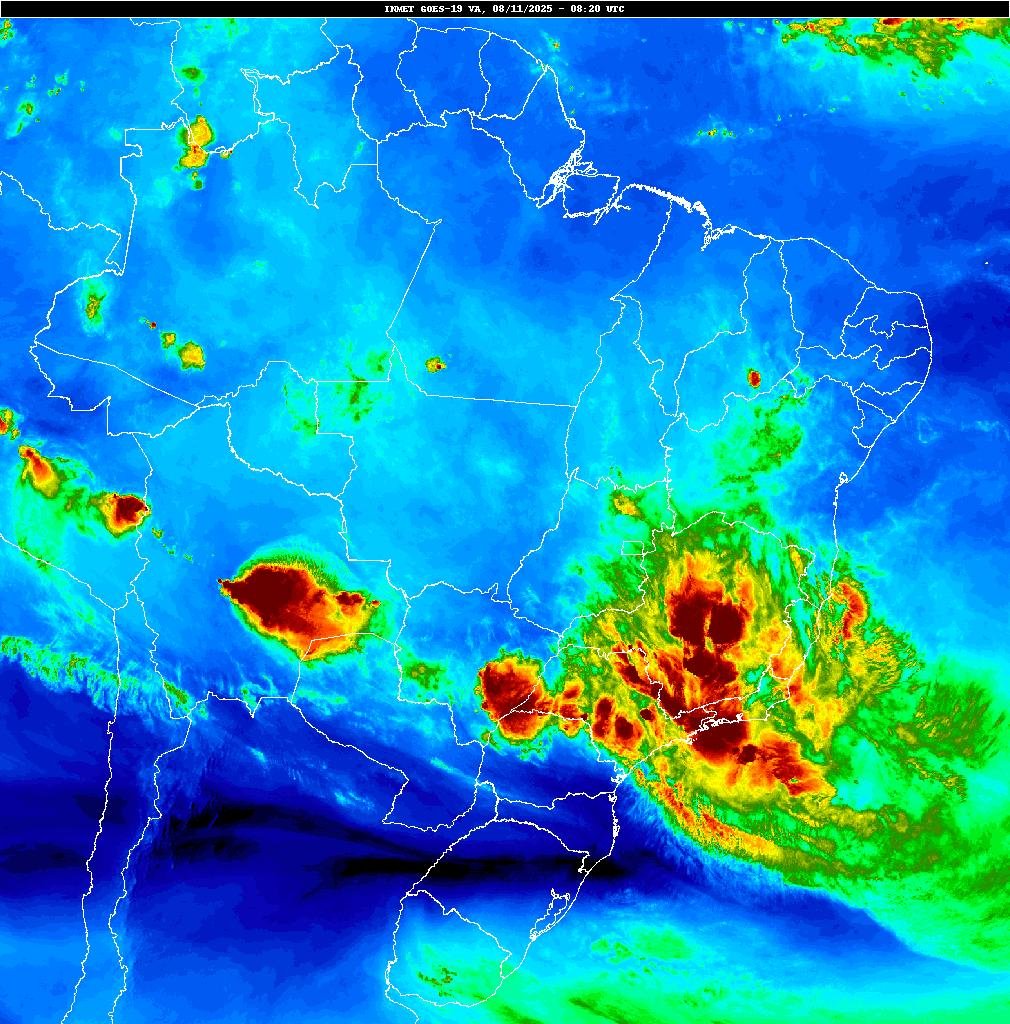 🚨URGENTE: Uma forte tempestade está a caminho de São Paulo e do Rio de  Janeiro neste momento. Em algumas cidades, as rajadas de vento podem  superar os 100 km/h nas próximas horas., image size:1010x1024