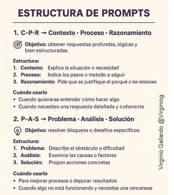 Dos de las estructuras de prompts mas utilizados