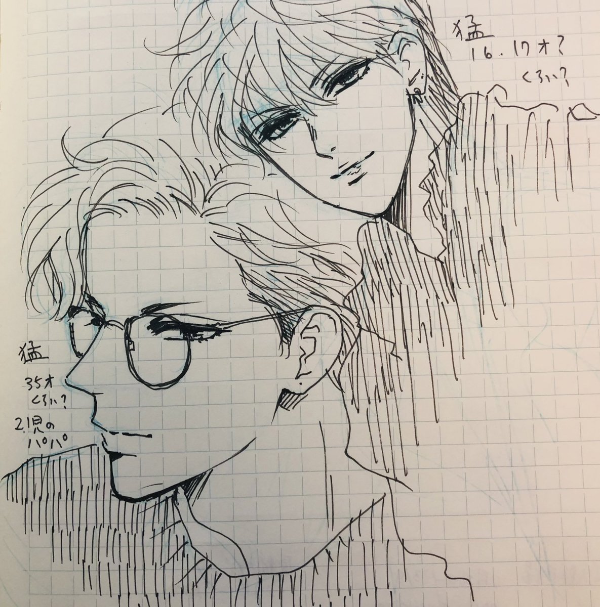 手帳に描いた猛の落書き
#悪魔で候 