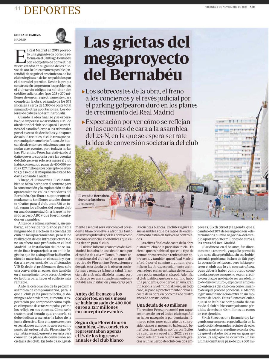 cullera5's tweet photo. El Madrid será SAD para aliviar su deuda de 1.163M€ ya que la reforma del estadio cuesta casi el triple.

El club vendió el 30% de la explotación por 360M€ y no se está pudiendo explotar (palanca ficticia).

Esto afecta gravemente al límite salarial del club y lo están tapando. https://t.co/Dlq0FypYPV