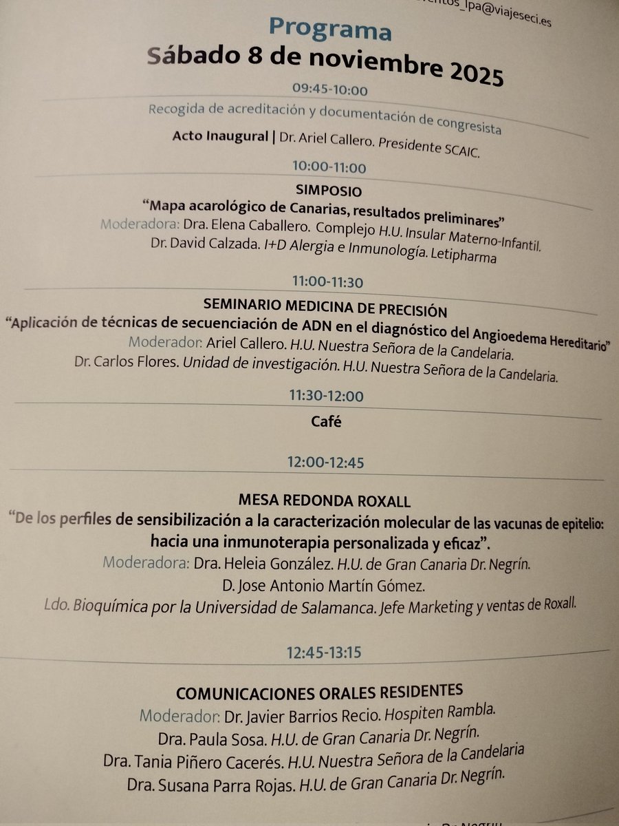 Canarian Society of Allergy and Clinical Immunology 2025 in Santa Cruz de Tenerife <a href="/AlergiaCanaria/">Sociedad Canaria de Alergia e Inmunología Clínica</a>