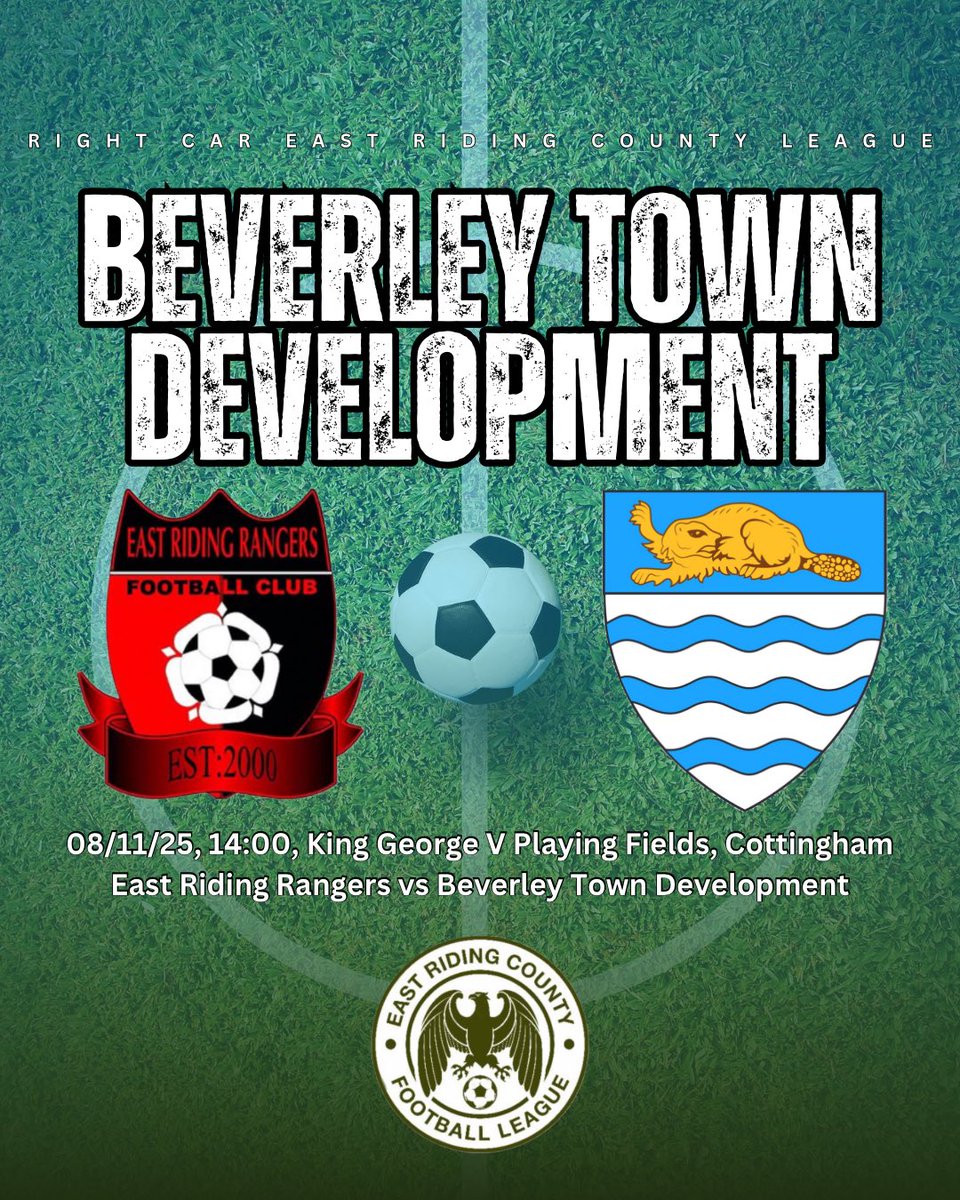 RESERVES AND DEVS | 🤝 

Both away today, as the <a href="/BevTownReserves/">Beverley Town FC Reserves</a> face <a href="/Dunnofc/">Dunnington FC</a> at Common Road in the cup; the Devs travel to Cottingham to face <a href="/ERRangers_fc/">East Riding Rangers FC</a>