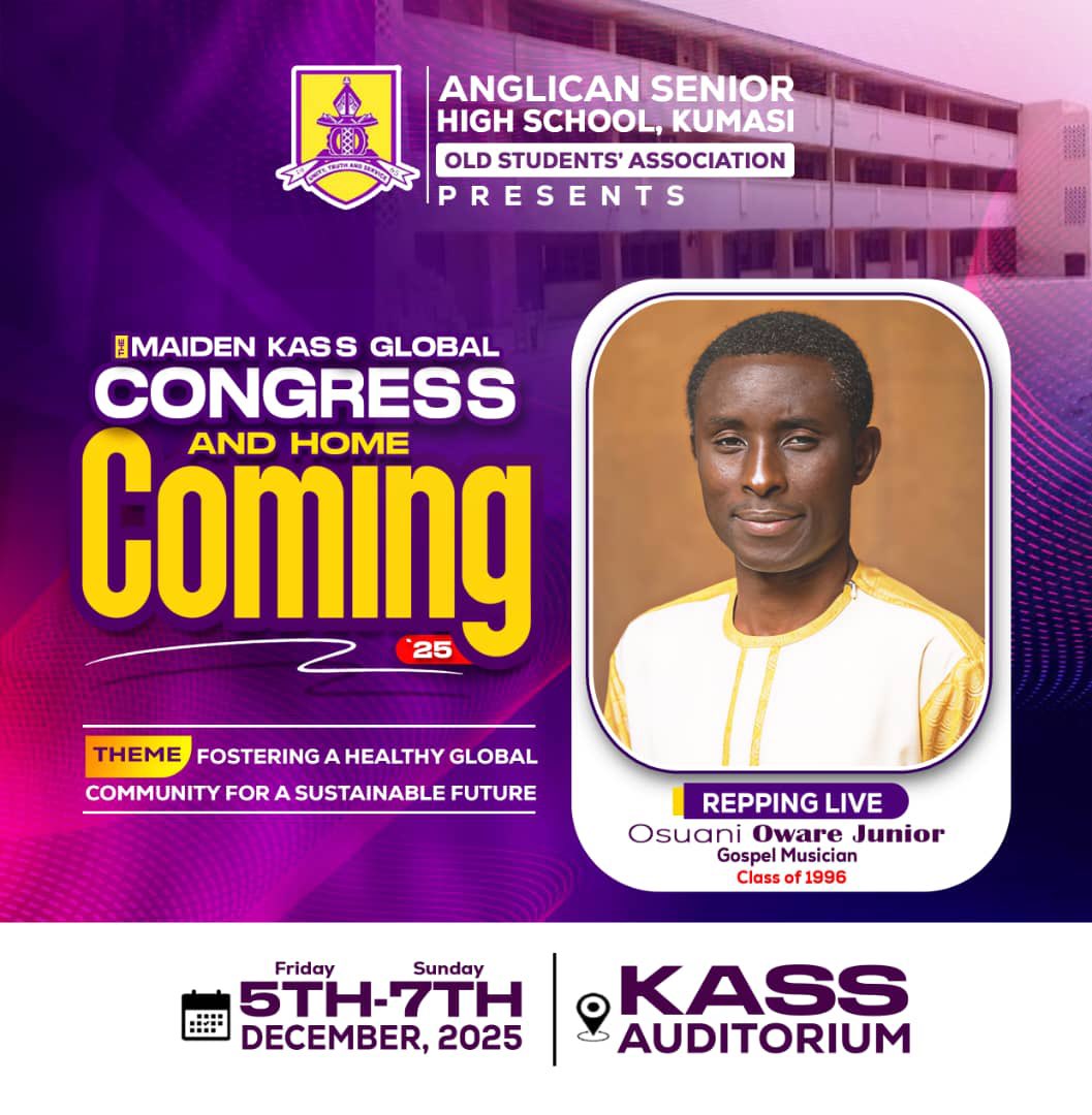 kassalumni's tweet photo. The Evergreen Gospel Musician, and Song Writer, Osuani Oware Junior (Class of 96), cordially invites all Disciples, far and near, to this momentous gathering.

Tell a Disciple to Tell another Disciple. See you in your numbers. 

#SuperKASS #Disciples #NoSize https://t.co/dx2aiNJabl