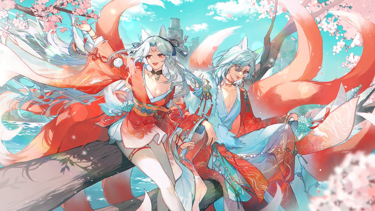 「『逆水寒(Justice)』リリースおめでとうございます! 煌びやかな衣装「赤狐」|ｼｪﾘ-のイラスト