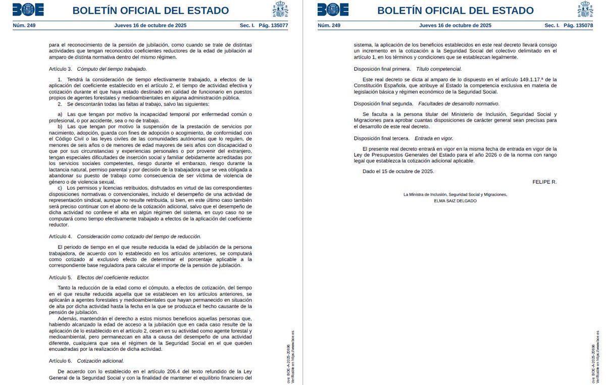 <a href="/RUBGAIA/">FORGAIA</a> <a href="/7forestalex/">ALEXANDRE R.P.</a> <a href="/DTLANDT/">DTLANDT</a> <a href="/zapapic/">José Miguel de Pablo</a> <a href="/carlosbravofdez/">Carlos Bravo</a> <a href="/SFrcodasis/">san francisco d'asis</a> <a href="/UGTForestales/">UGT_SP Agentes Forestales y Medioambientales</a> <a href="/CSIF_forestales/">CSIF MEDIO AMBIENTE</a> <a href="/AEAFMA/">Asociación🇪🇦Agentes Medioambientales</a> <a href="/FSCdeCCOO/">FSC-CCOO</a> <a href="/CCOOAgentesJCCM/">Agentes Medioambientales CCOO CLM🌳🚨⏺🌲 🔁</a> <a href="/CCOORurals/">Agents Rurals CCOO</a> <a href="/inclusiongob/">Ministerio Inclusión Seguridad Social Migraciones</a> <a href="/mintradigital/">Ministerio Transformación Digital Función Pública</a> <a href="/ConsejoEstadoEs/">Consejo de Estado</a> <a href="/CCOO/">COMISIONES OBRERAS</a> <a href="/AAMMdeCCOOGZ/">Axentes MM de CCOO</a> <a href="/AAFF_CCOO_CM/">FORESTALES CCOO CM</a> <a href="/msanzlubeiro/">Mariano Sanz</a> <a href="/Hora25/">Hora 25</a> <a href="/AimarBretos/">Aimar Bretos</a> <a href="/HoyPorHoy/">Hoy por Hoy</a> <a href="/jl_sastre/">José Luis Sastre</a> <a href="/SaludLab_CCOO/">Salud Laboral CCOO</a> <a href="/SaizElma/">Elma Saiz</a> <a href="/oscarlopeztwit/">Oscar López Agueda</a> <a href="/mitecogob/">Transición Ecológica y Reto Demográfico</a> <a href="/desdelamoncloa/">La Moncloa</a> <a href="/empleogob/">Ministerio Trabajo y Economía Social</a> <a href="/Yolanda_Diaz_/">Yolanda Díaz</a> <a href="/sanchezcastejon/">Pedro Sánchez</a> <a href="/JLAceves/">Jose Luis Aceves/❤️</a> <a href="/PSOE/">PSOE</a> <a href="/Senadoesp/">Senado de España</a> <a href="/ITSS_INSPECCION/">ITSS - Inspeccion de Trabajo y Seguridad Social</a> <a href="/INSST_MITES_GOB/">INSST</a> <a href="/info_TGSS/">Información TGSS</a> <a href="/RvstaSegSocial/">Revista de la Seguridad Social</a> <a href="/jperezrey/">Joaquín Pérez Rey</a> <a href="/gpscongreso/">PSOE Congreso</a> <a href="/PPSenado/">PP Senado</a> <a href="/PalazzoLucho/">Lucho Palazzo</a> <a href="/pensCCOO/">Pensionistas CCOO</a> 1⃣año de nuestra LEY de #AAMM/#AAFF
x.com/Forestales_CCO…

Pero esta ley no es sólo la de los 𝐂oeficientes 𝐑eductores

boe.es/buscar/doc.php…

Tiene mucha más legislación que las AA.PP. de las CC.AA. 𝐍𝐎 están aplicando, y todo urge...