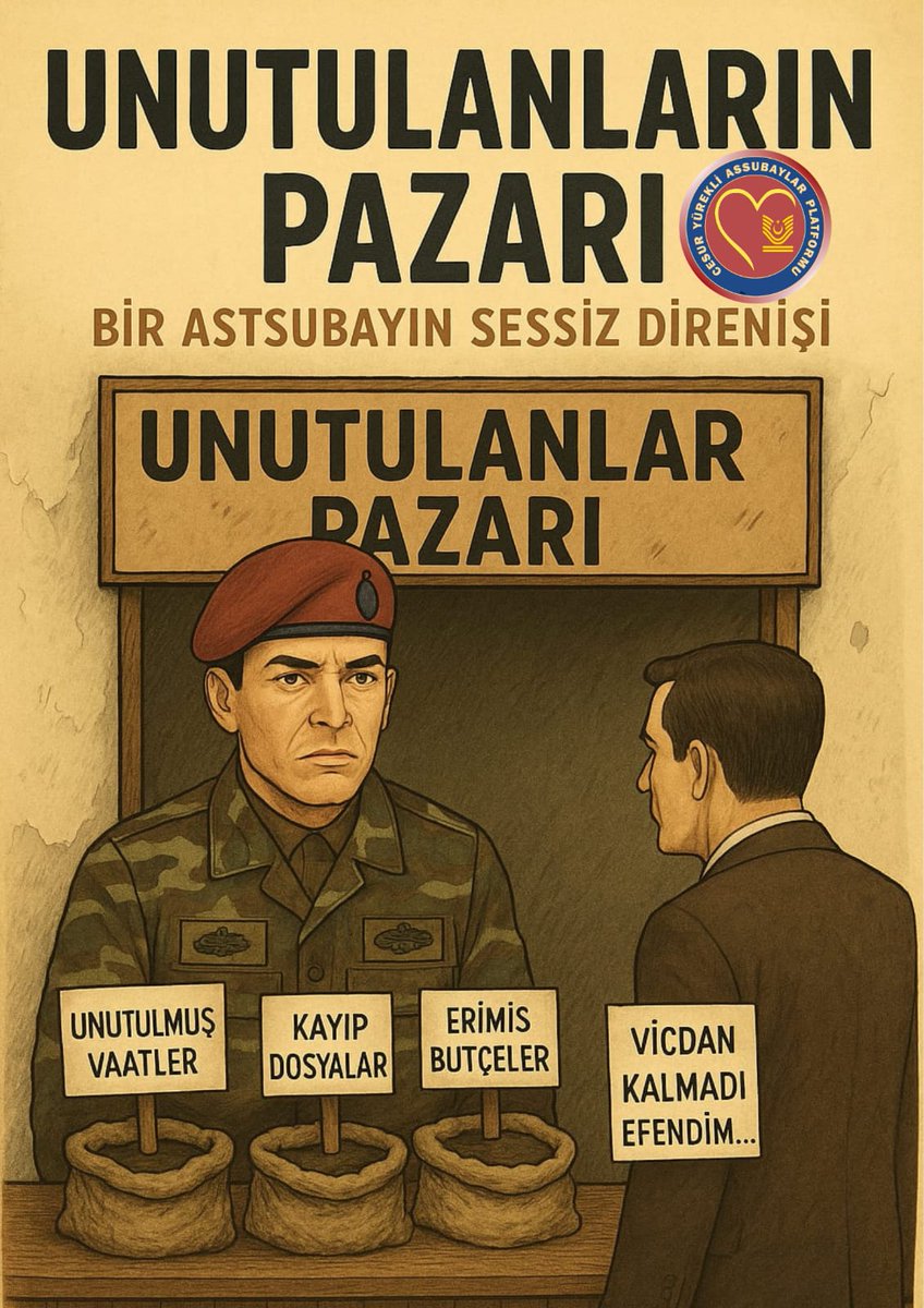 Unutulanların Pazarı: Bir Astsubayın Sessiz Direnişi

Devlet unutur bazen...
Ama unuttuğu şey bir dosya, bir evrak değildir; bir ömürdür, bir yemin, bir üniformadır.

Astsubay emekli olur…
Ama onun maaşı artık bir bordrodan değil, “Unutulmuşlar Fonu”ndan gelir. Her ay bir çay