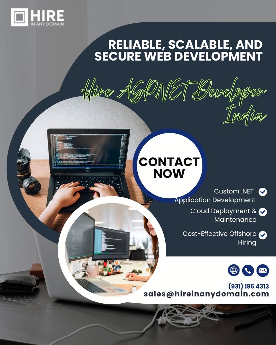 hireinanydomain's tweet image. Looking for secure, scalable web apps or enterprise software?
📩 sales@hireinanydomain.com | 📞9311964313
 🌐 hireinanydomain.com
Visit: hireinanydomain.com/hire-asp-net-d…
#HireAspNetDeveloperIndia #DotNetDeveloperIndia #WebApplicationDevelopment #EnterpriseSoftwareDevelopment