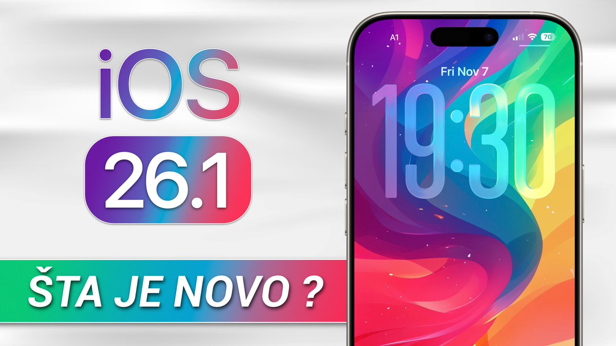 AppleBalkan's tweet photo. 🚨📲 iOS 26.1 donosi neke nove opcije, rešava probleme i korisnicima pruža veću mogućnost izbora za prilagodjavanje nekih funkcija. Svi detalji u novom videu na YouTube kanalu Balkan Apple Pro ⬇️

🎞 https://t.co/D4UreDrE9A

#iphone #ios261 #balkanapplepro https://t.co/74xCfKmWxS