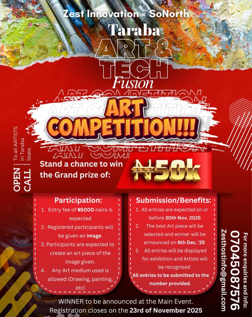 TTwittconnect's tweet photo. If you are in Wukari don’t sleep on this one, an opportunity to showcase your talent. Christmas fun came early. For more enquiry contact the details on the flyers. https://t.co/wltGV9Wtrj