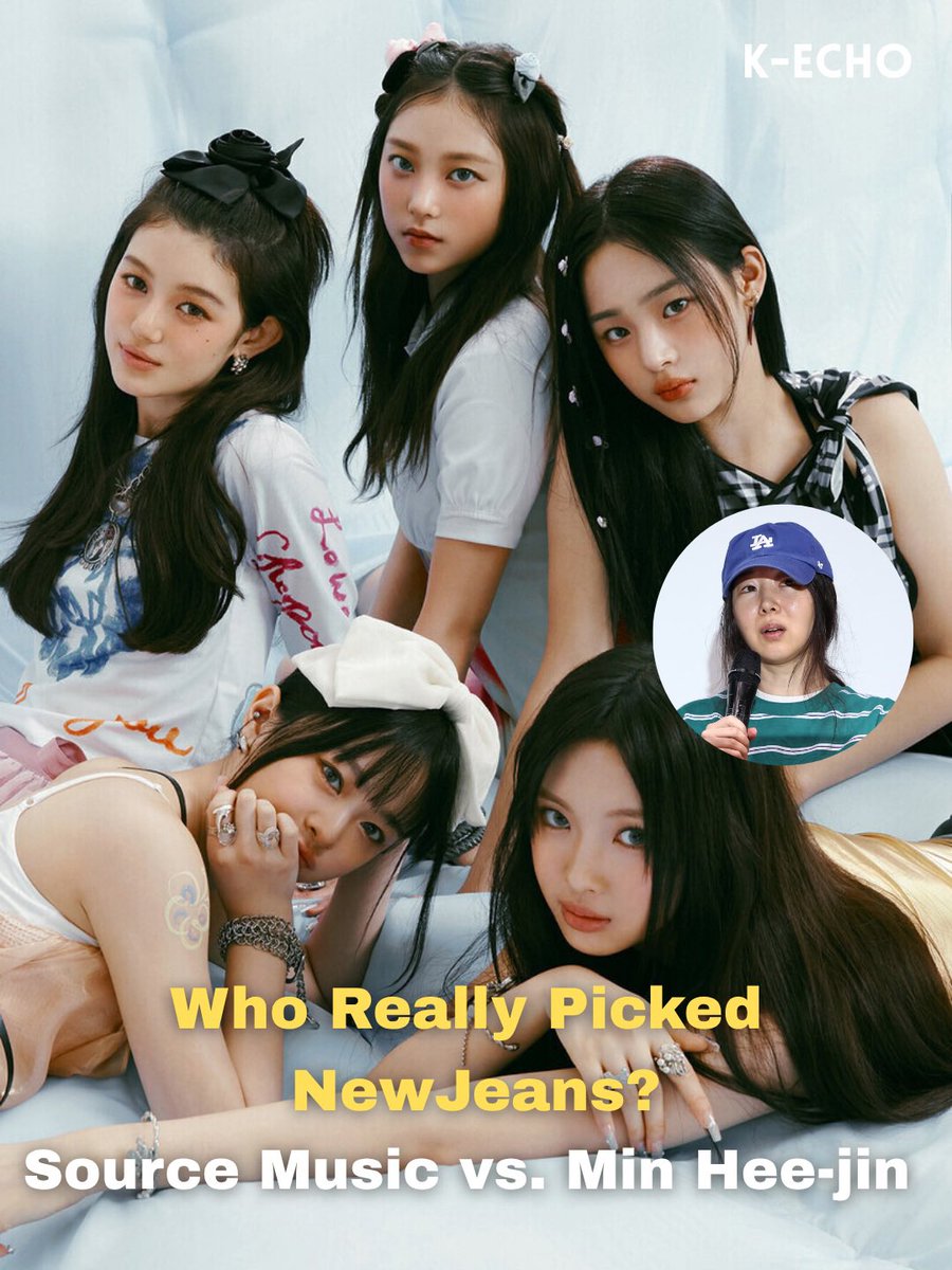 k_echomedia's tweet photo. Who really PICKED #NewJeans ?🔎

Source Music says they FOUND NewJeans first. 
Min Hee-jin says she MADE them who they are.

The truth? Still unfolding in court 💥 https://t.co/rksQAfidrl