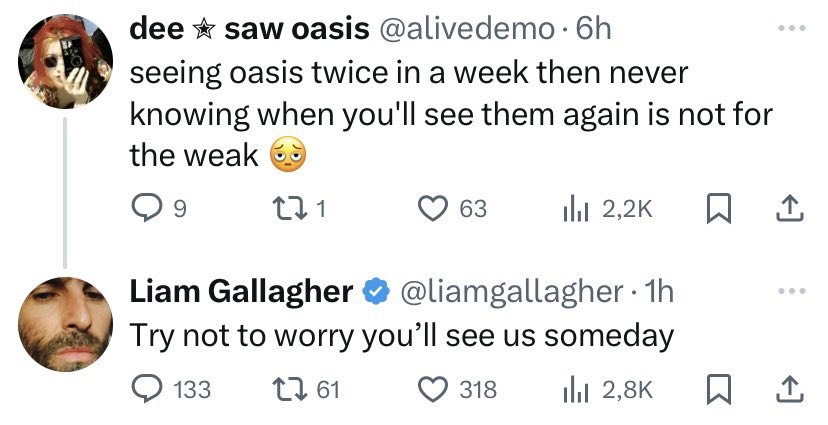 Oasis Mania tweet media